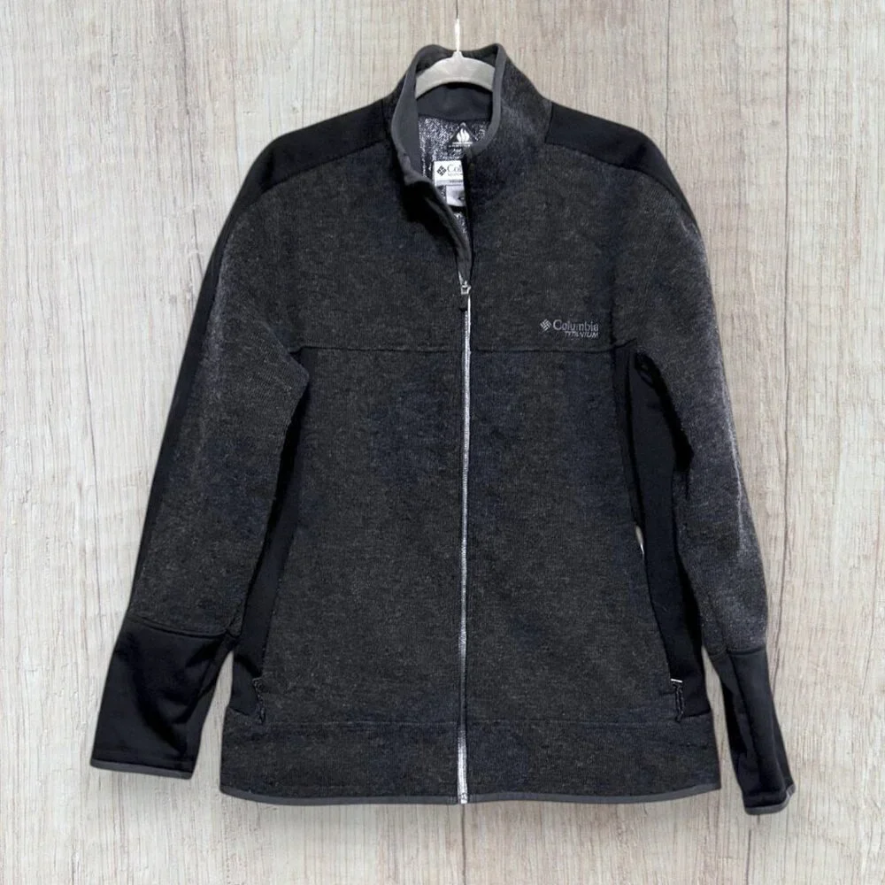 Columbia Omni-Heat Sweater Jacket Aeroblock Full Zip Jacket Wool Thermal Mens M